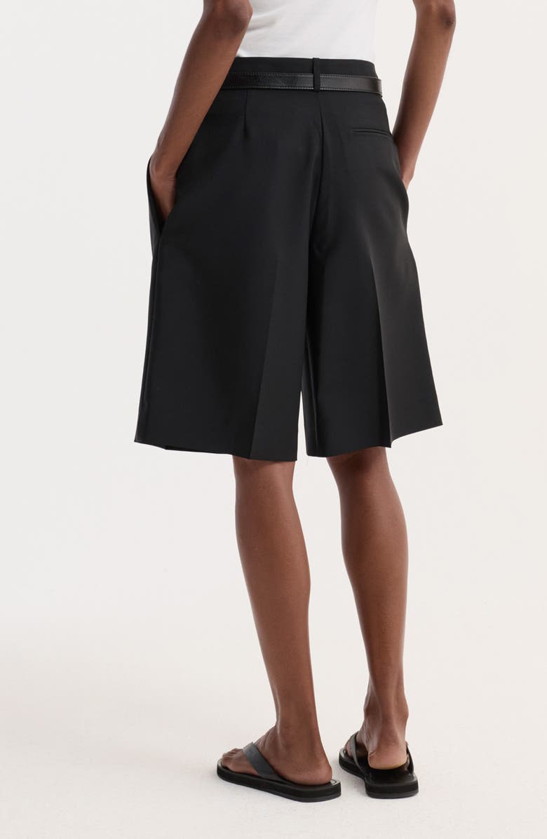 Róhe Tailored Wool & Mohair Shorts, Alternate, color, Black