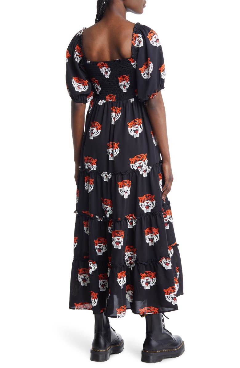 Dressed in Lala Smocked Maxi Dress, Alternate, color, Black Tigress
