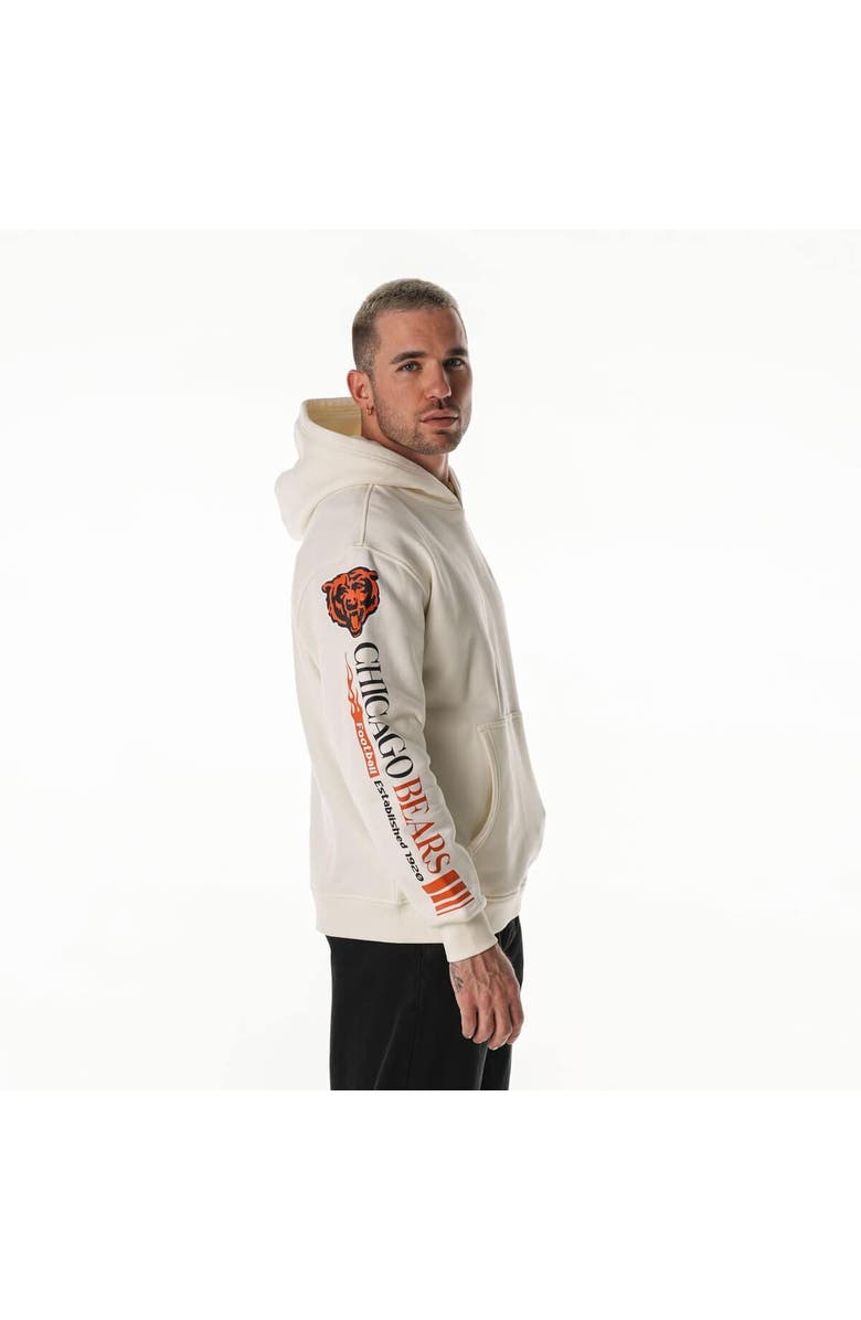 THE WILD COLLECTIVE Unisex The Wild Collective Cream Chicago Bears Stacked Graphic Sleeve Fleece Hoodie, Alternate, color,