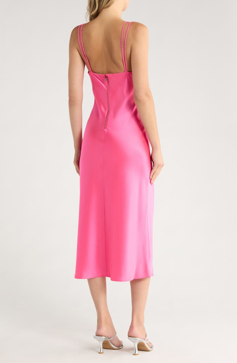 Alice + Olivia Kiro Satin Slipdress, Alternate, color, Wild Pink