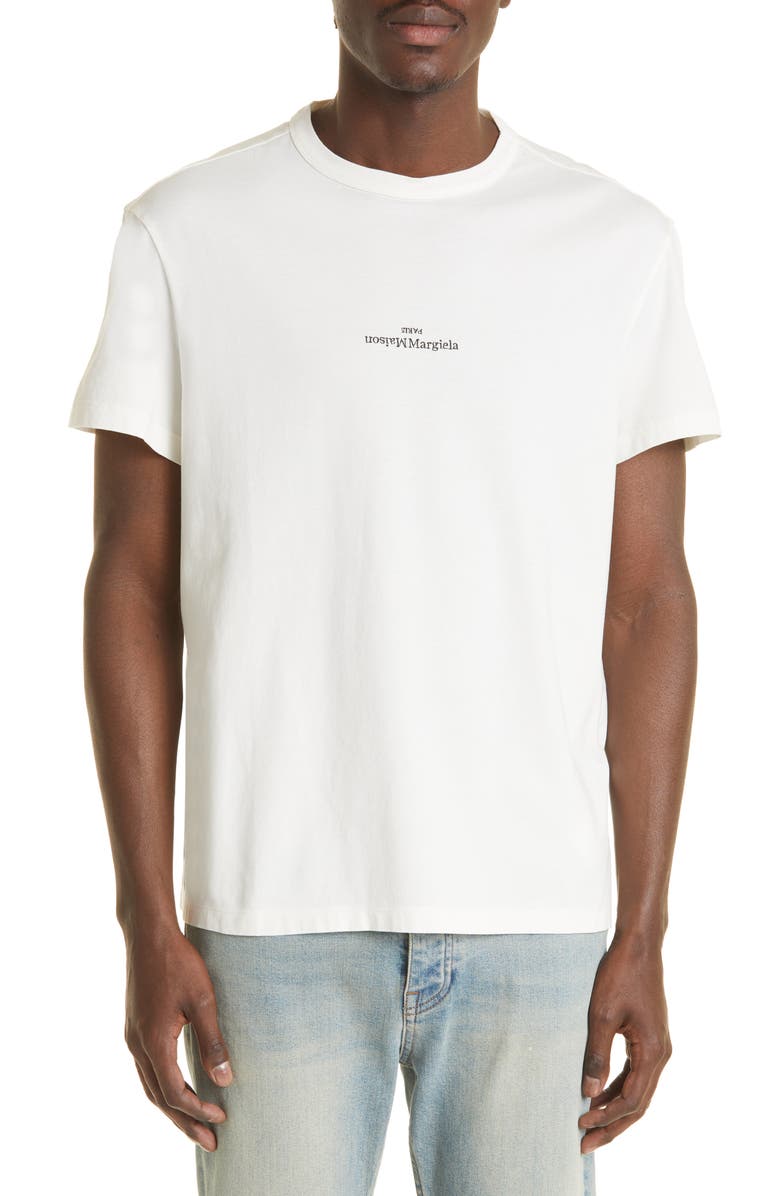 Maison Margiela Upside Down Cotton Logo T-Shirt, Main, color, 