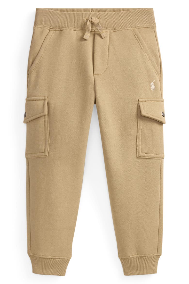 Kids' Fleece Cargo Joggers, Main, color, CLASSIC KHAKI