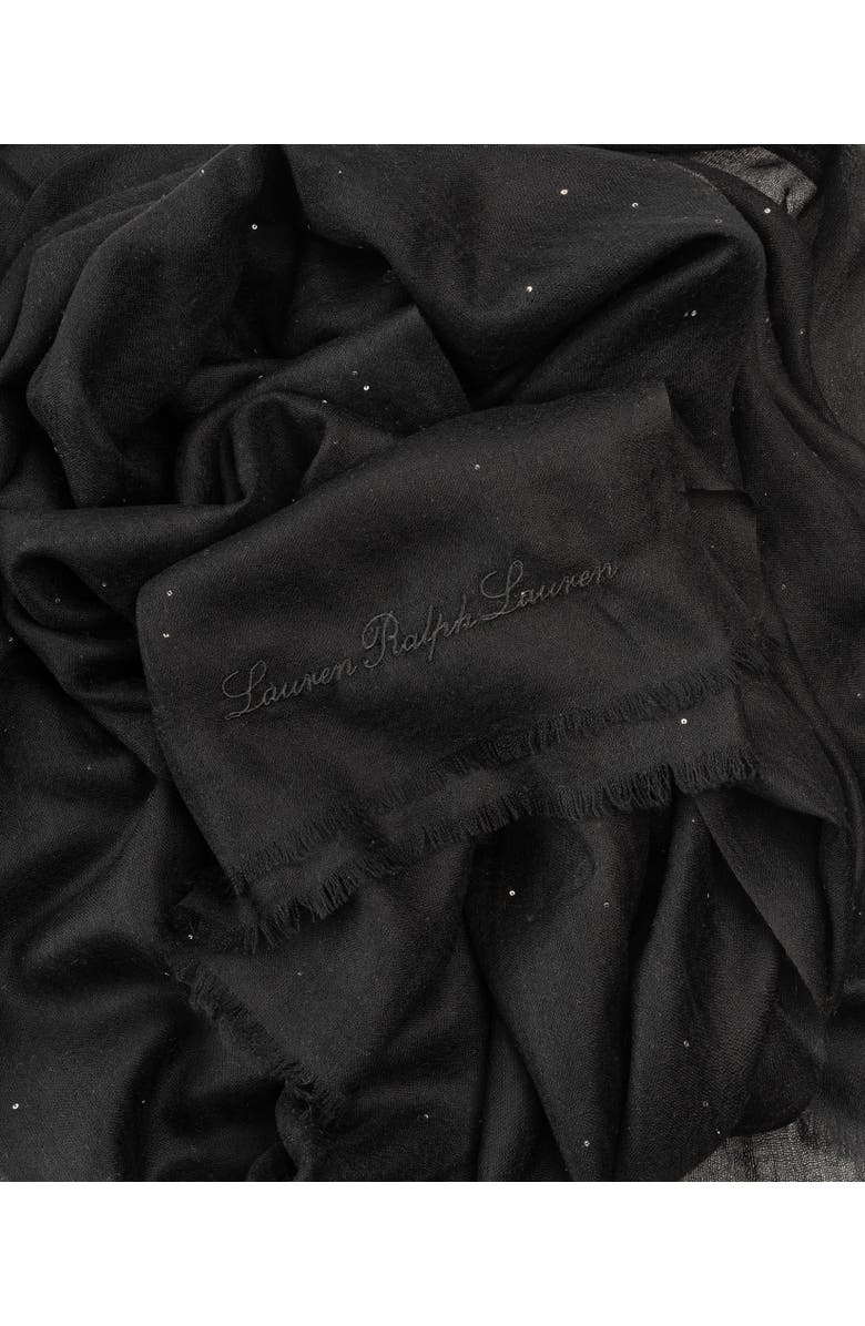 Lauren Ralph Lauren Pinstripe Mini Sequin Wrap, Alternate, color, Black