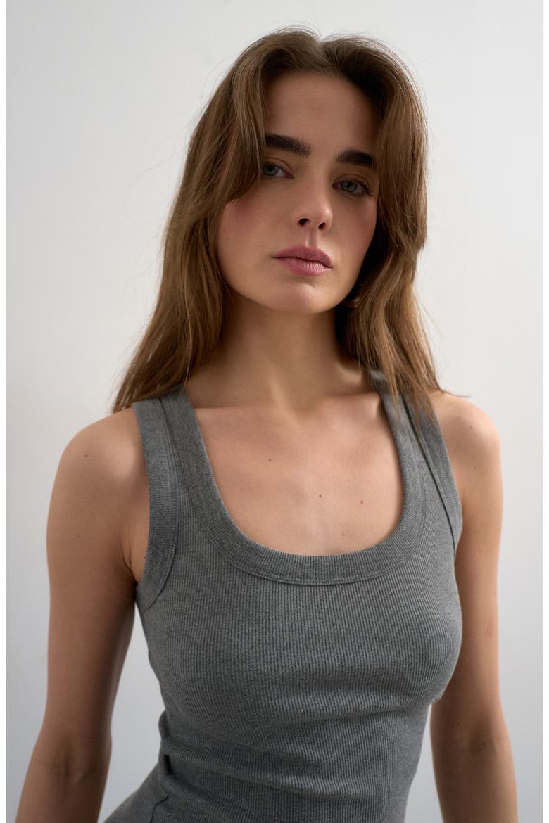 Scoop Neck Rib Tank, Alternate, color, GREY