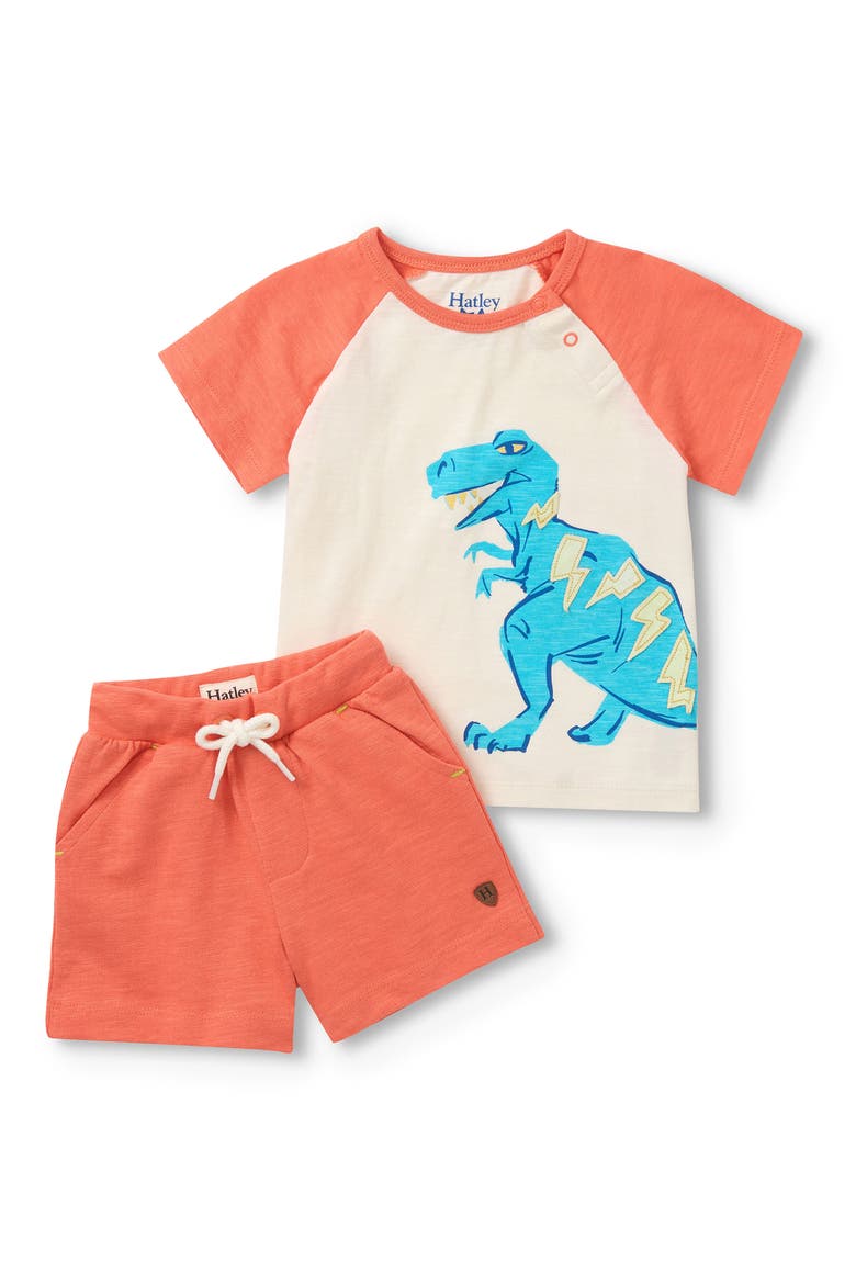 Kids' Stegosaurus T-Shirt & Shorts Set, Main, color, NATURAL