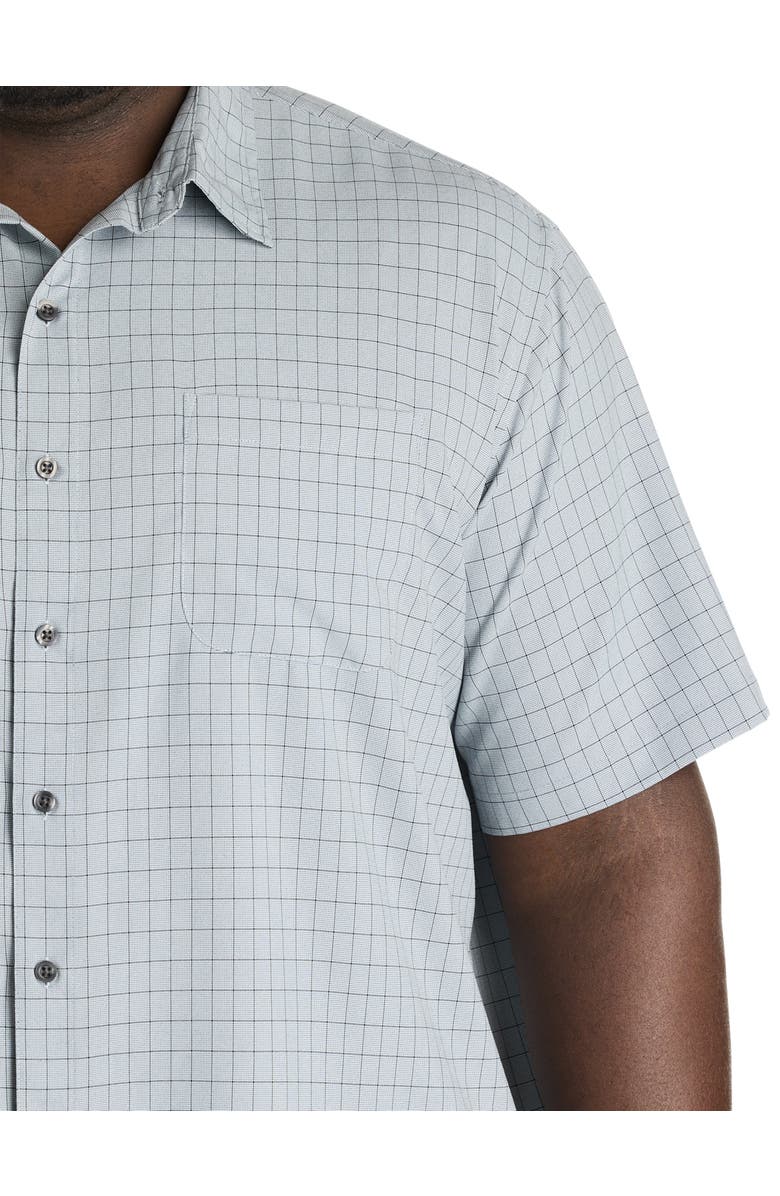 Synrgy by DXL Big & Tall Plaid Microfiber Sport Shirt, Alternate, color, Blue Black