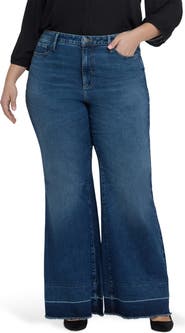 NYDJ Mia Release Hem High Waist Palazzo Flare Jeans
