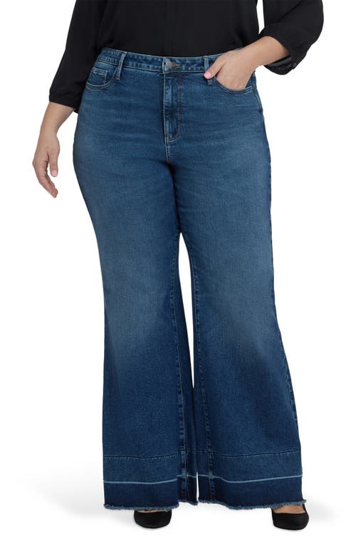 Nydj Mia Release Hem High Waist Palazzo Flare Jeans In Blue