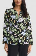 KASPER Floral Print One-Button Jacket