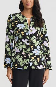 KASPER Floral Print One-Button Jacket