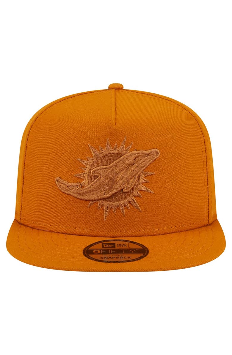 New Era Men's New Era Brown Miami Dolphins Color Pack A-Frame 9FIFTY Snapback Hat, Alternate, color, Brown