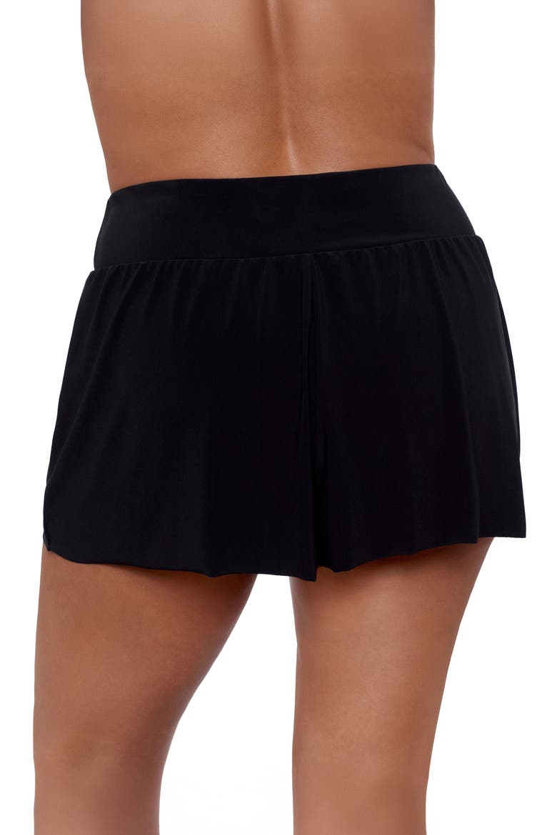 Beach Short High Waist Swimsuit Bottom, Alternate, color, Black
