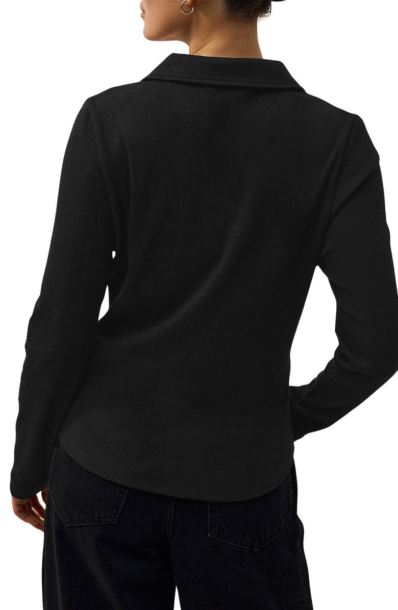 NEXT Collar Rib Top, Alternate, color, Black