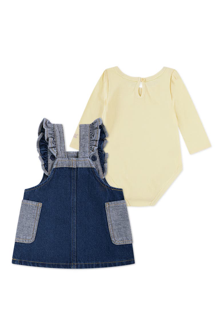 Bodysuit & Two-Tone Denim Dress Set, Alternate, color, Y37MELLOW