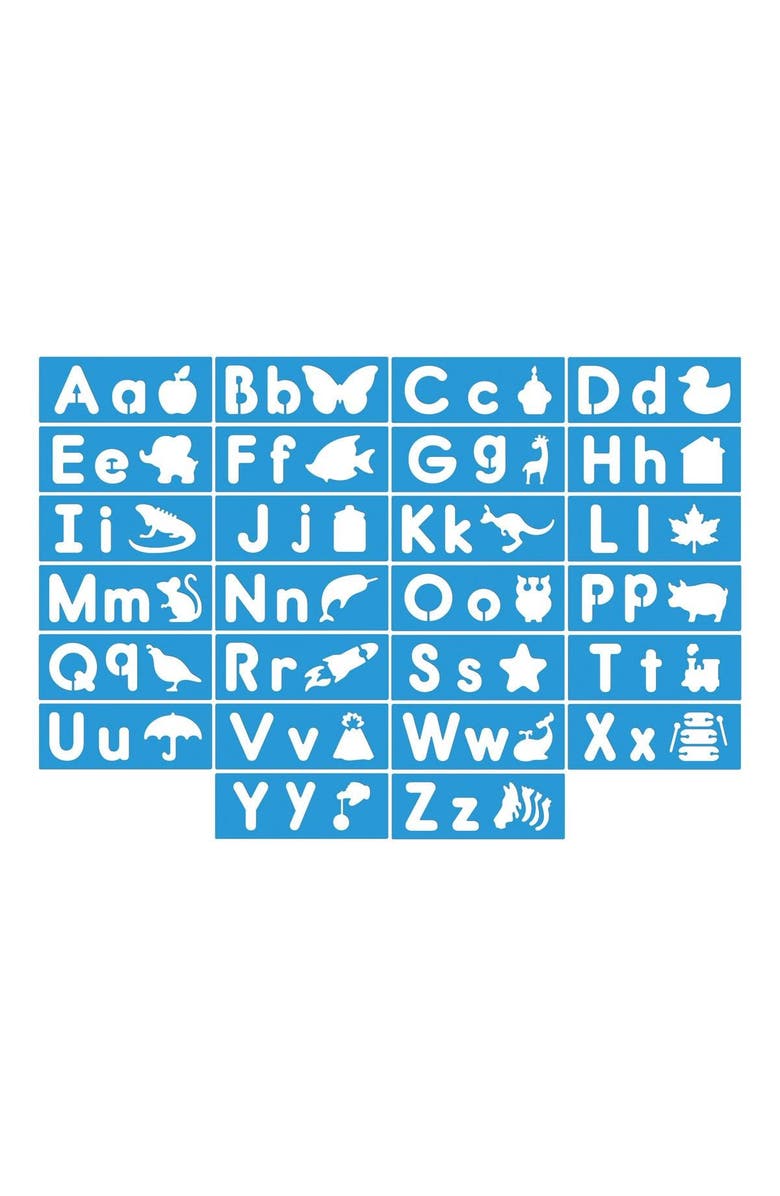 Roylco Big Alphabet and Picture Stencils, Alternate, color, Blue