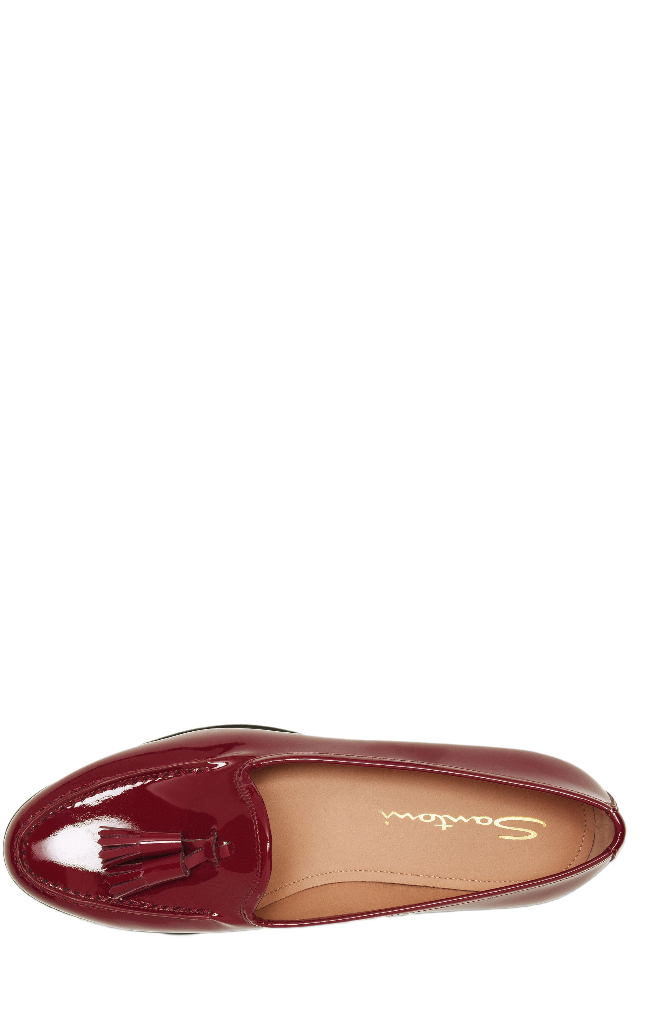 Santoni Women's Andrea Red Patent Tassel Loafer, Alternate, color, 