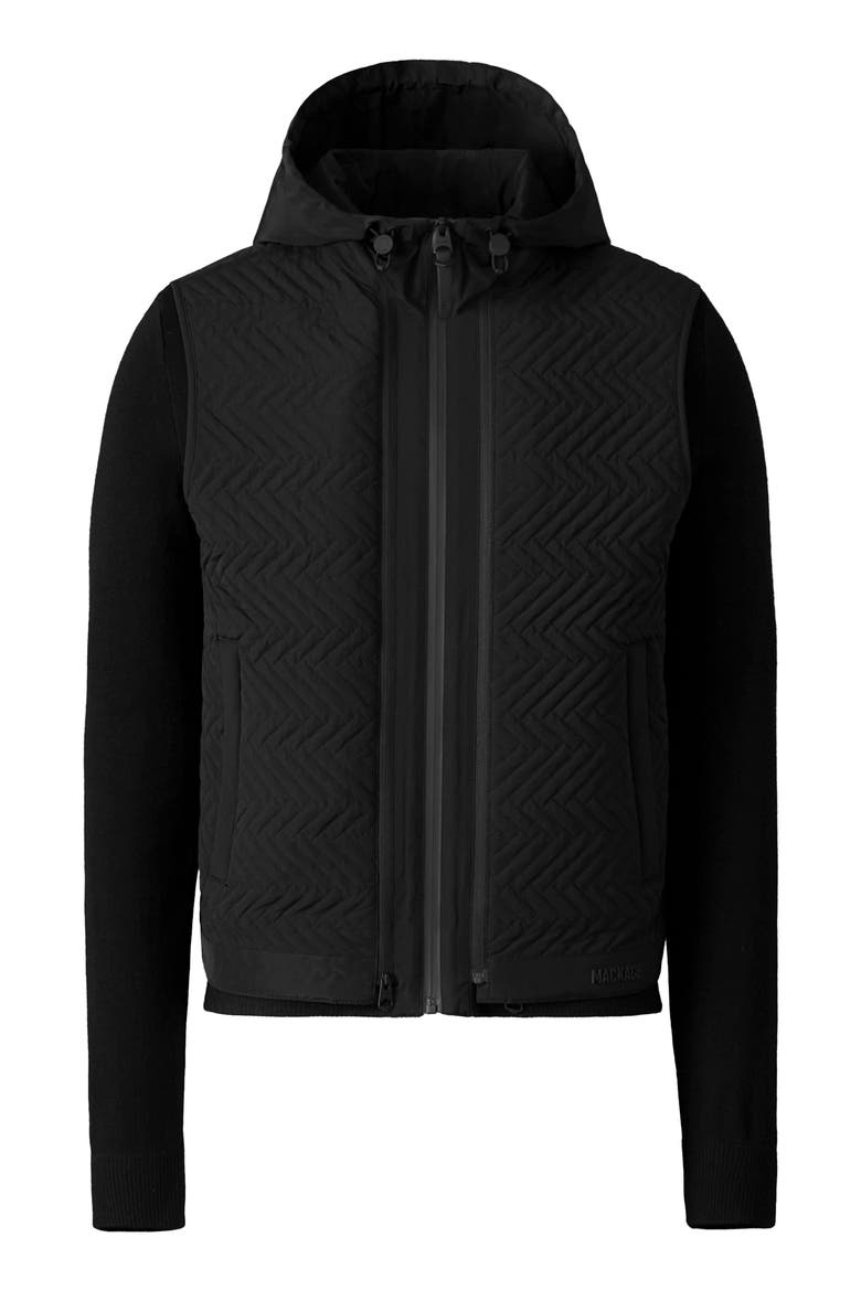 Barrett 2-in-1 Quilted Hybrid Recycled Down Jacket, Alternate, color, BLACK