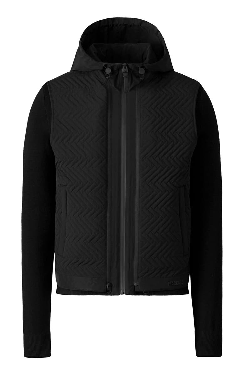 Mackage Barrett 2-in-1 Quilted Hybrid Recycled Down Jacket, Alternate, color, Black