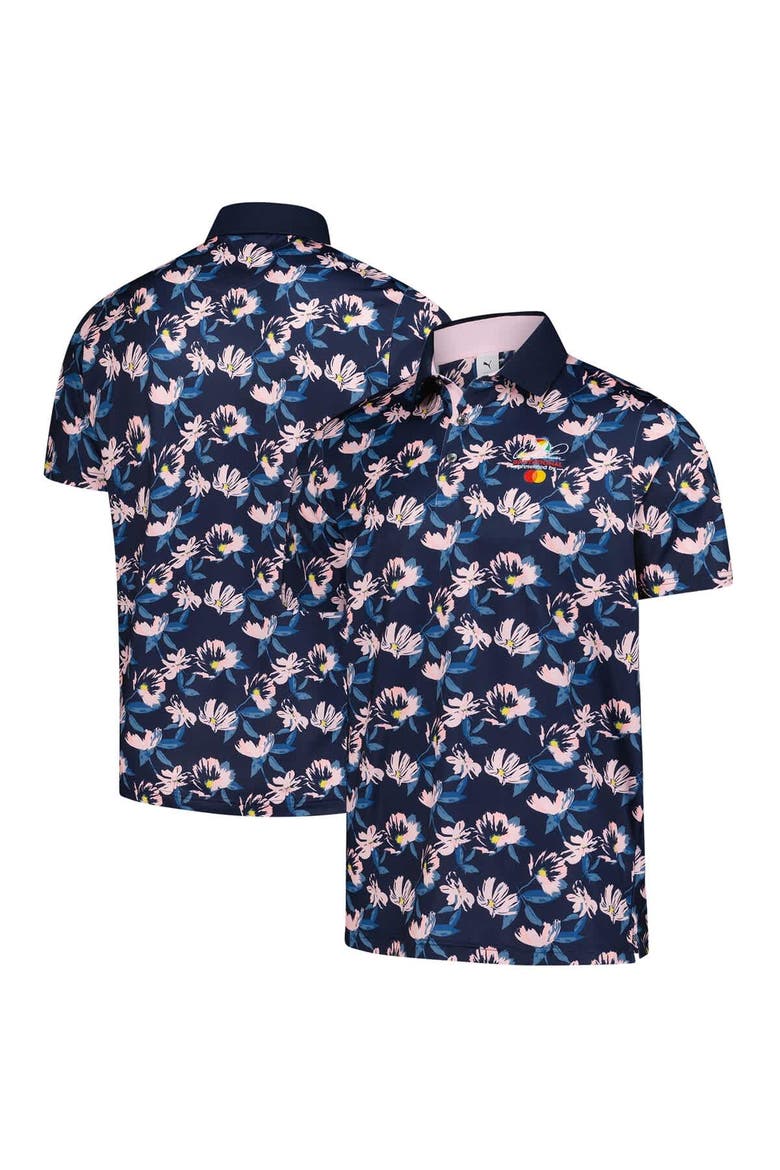 Men's Puma  Navy Arnold Palmer Invitational Springs Floral Polo, Main, color, Navy