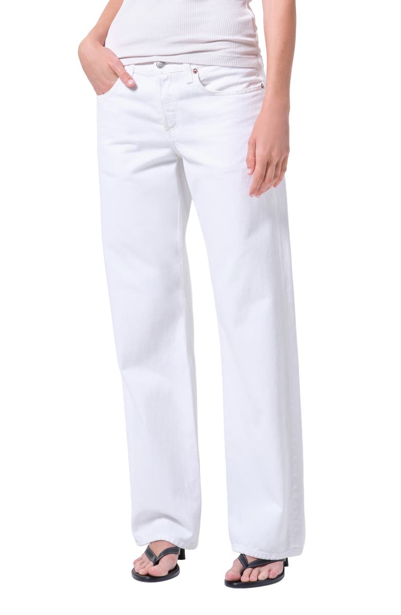 AGOLDE Low Rise Loose Fit Jeans, Main, color, Marshmallow Cloud