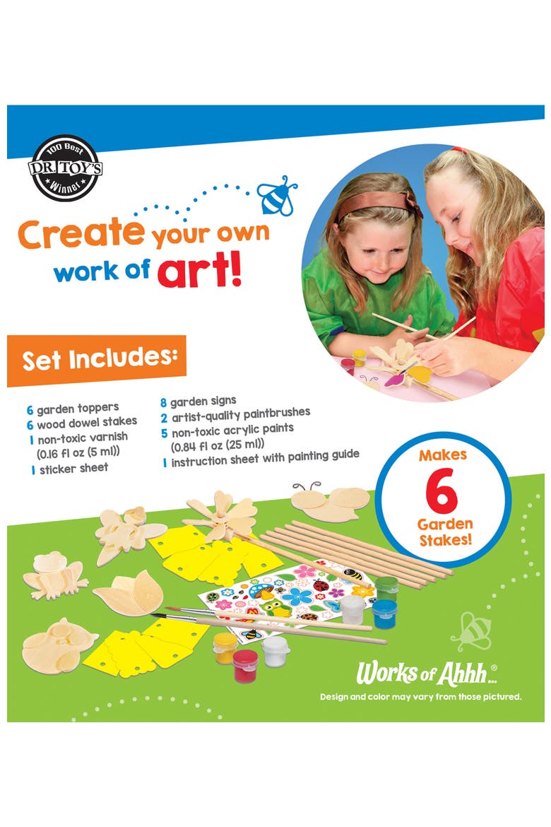 Garden Decor Wood Craft & Paint Kit, Alternate, color, Multicolor