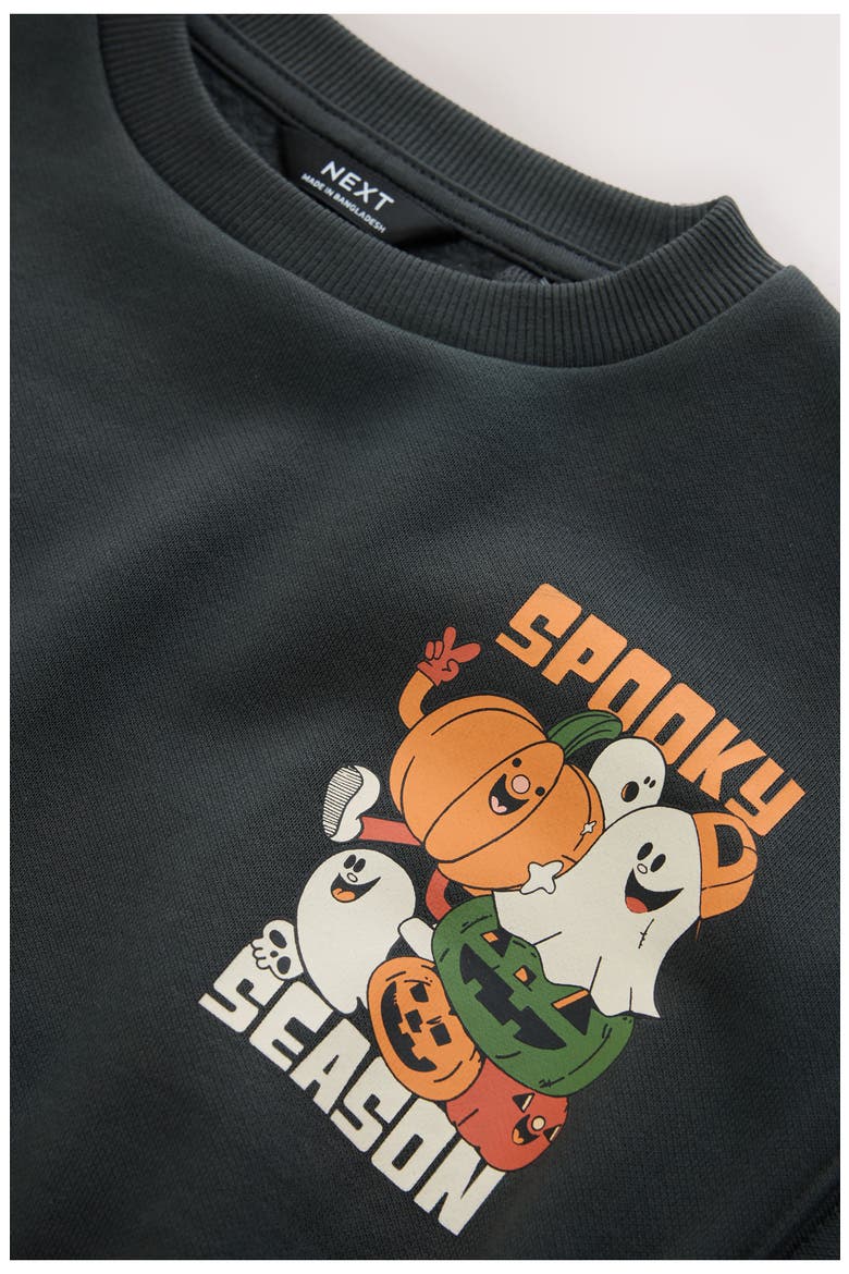 Kids' Halloween Spooky Season Crewneck Sweatshirt, Alternate, color, GREY