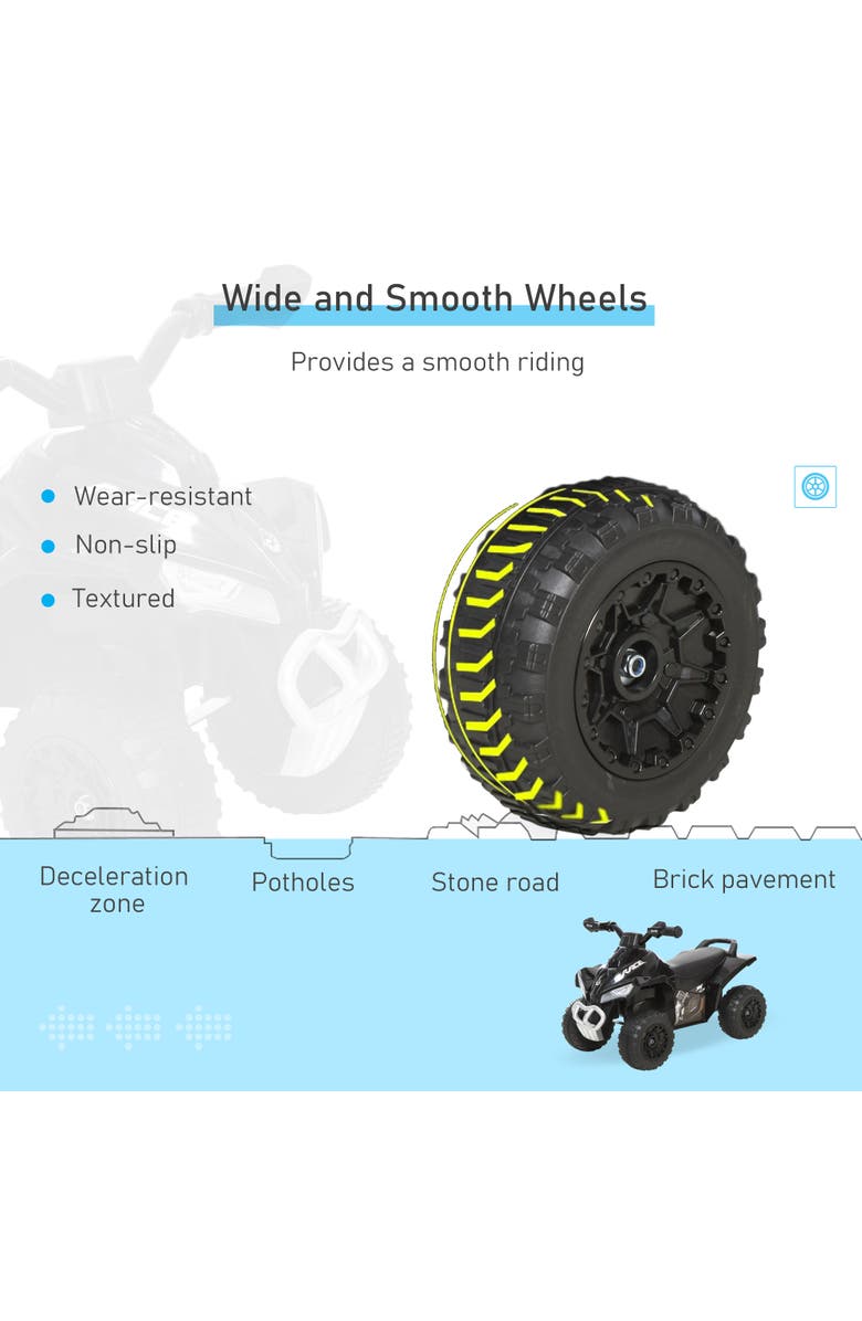 Aosom Kids Push ATV with Music and Light, Alternate, color, Black