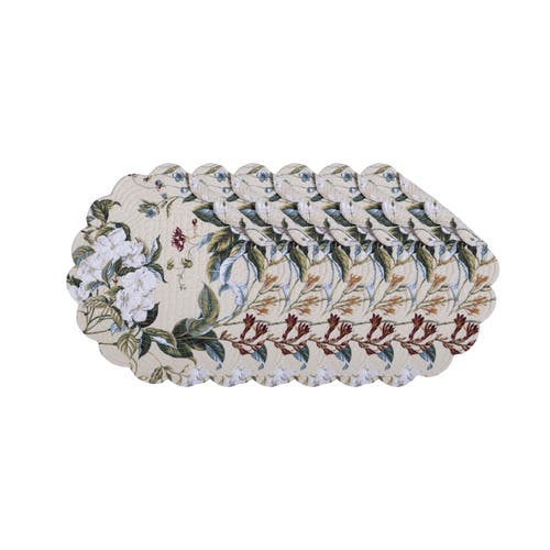 C & F Home C&f Home Garden Images Reversible Machine Washable Round Quilt Placemats Set Of 6 In Multi