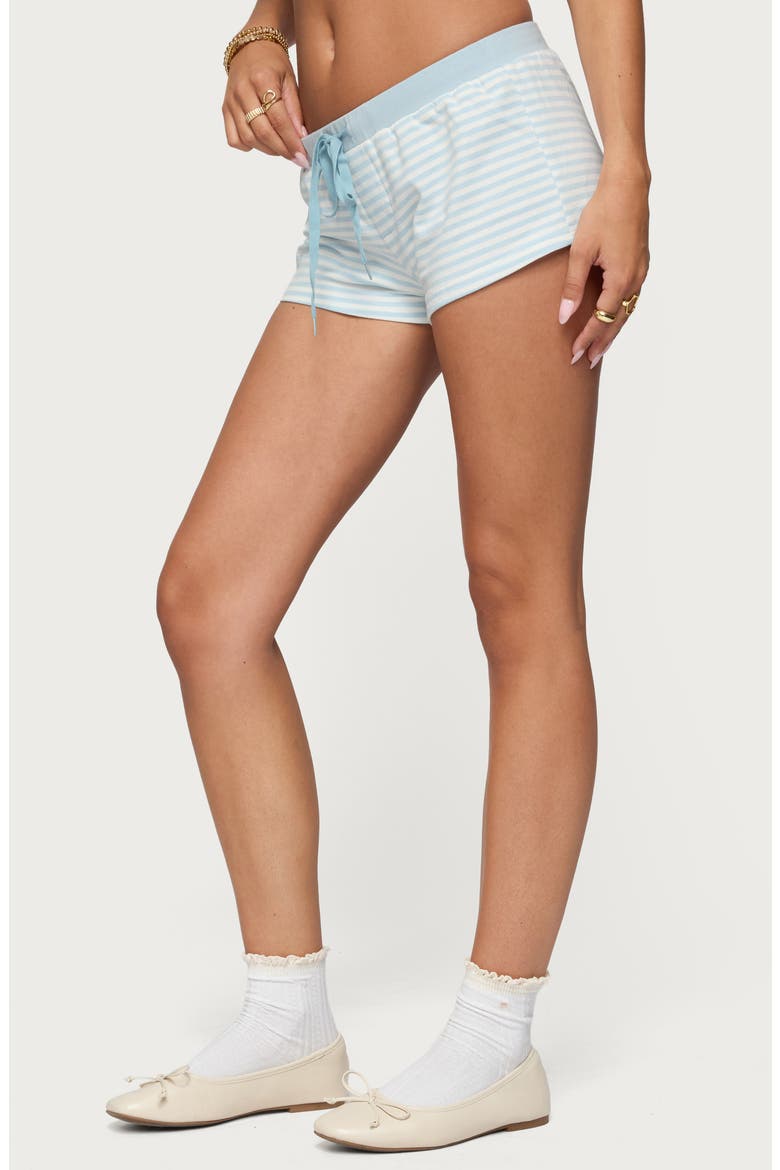 Margret Stripe Drawstring Shorts, Alternate, color, LIGHT-BLUE