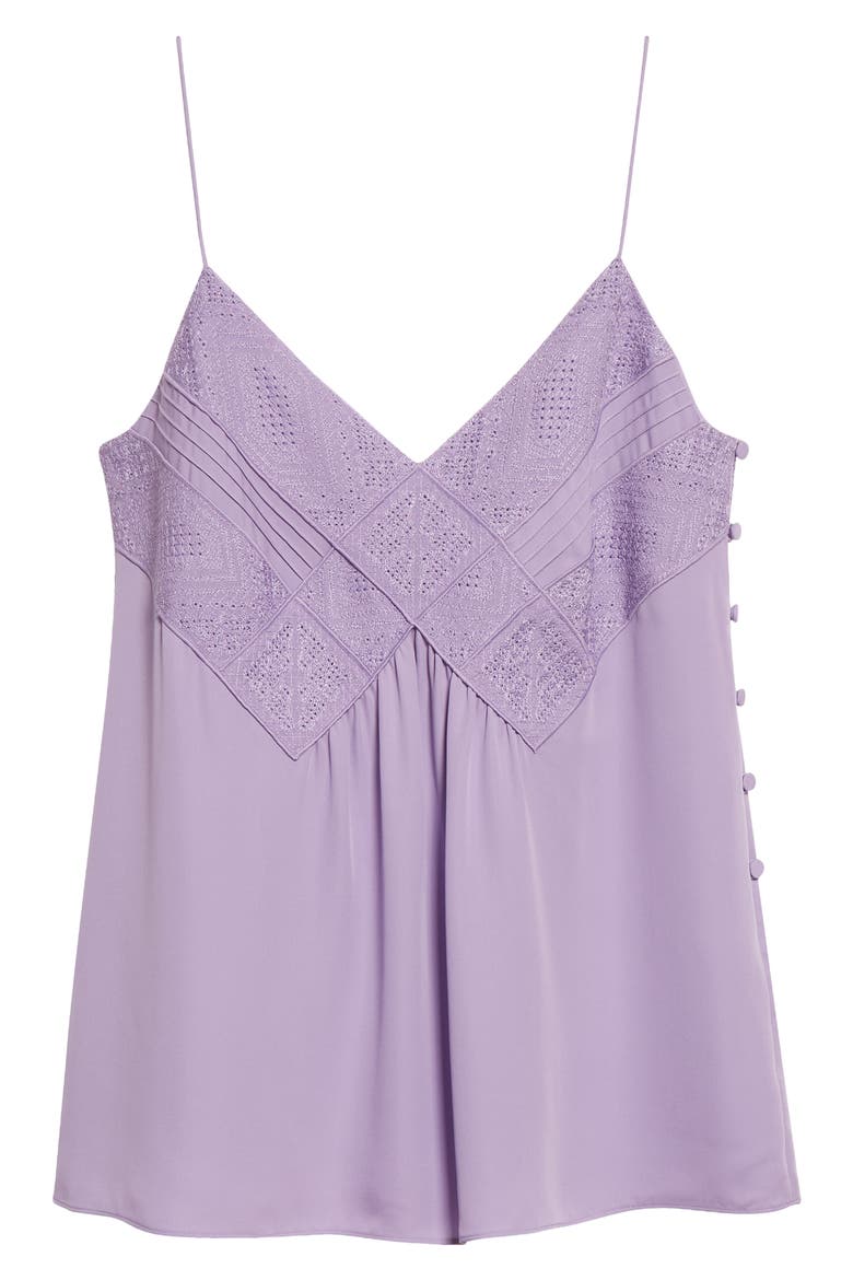 Boheme Embroidered Silk Camisole, Alternate, color, WISTERIA