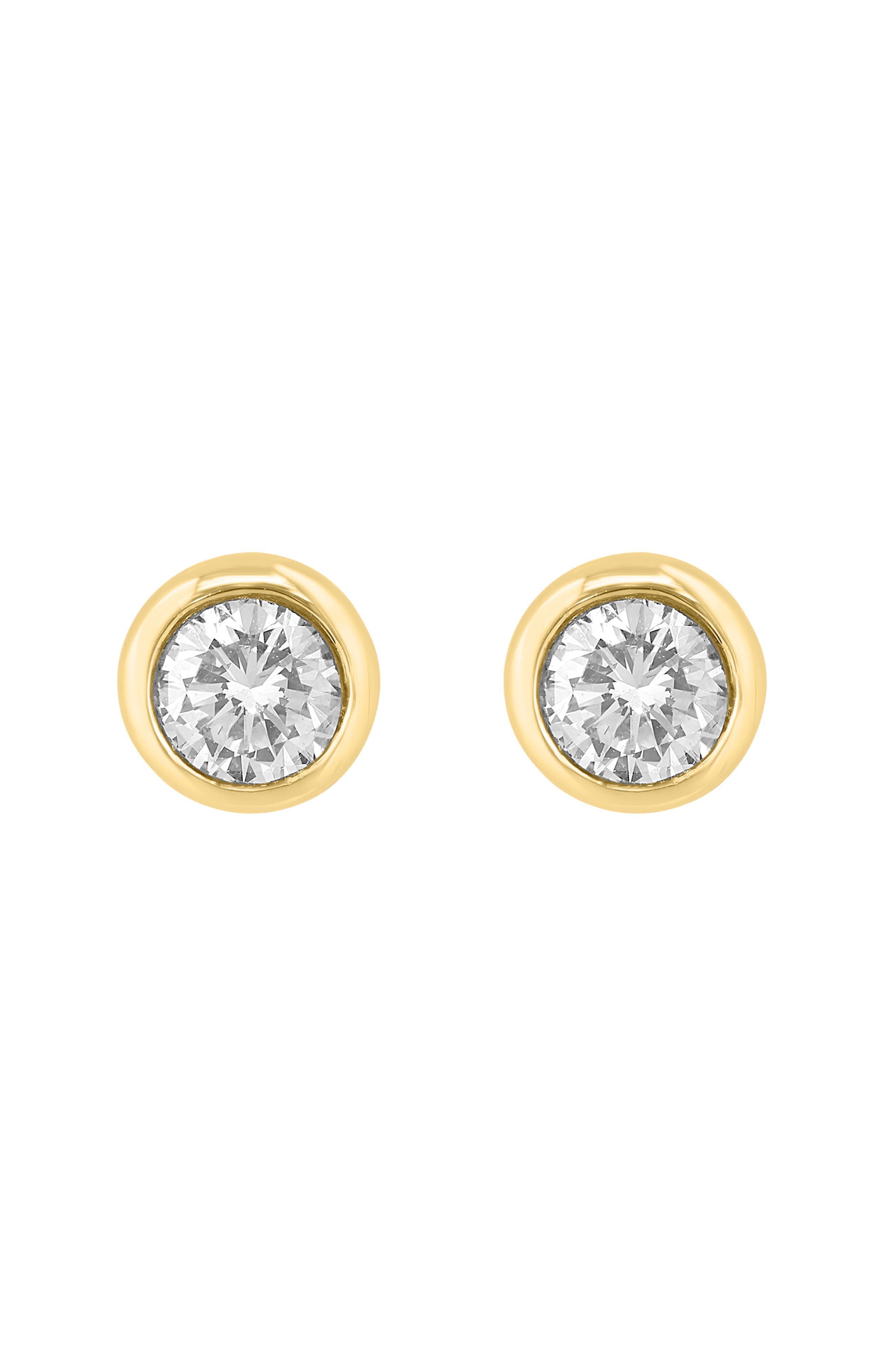 EFFY 14K Gold Plated Sterling Silver Diamond Stud Earrings