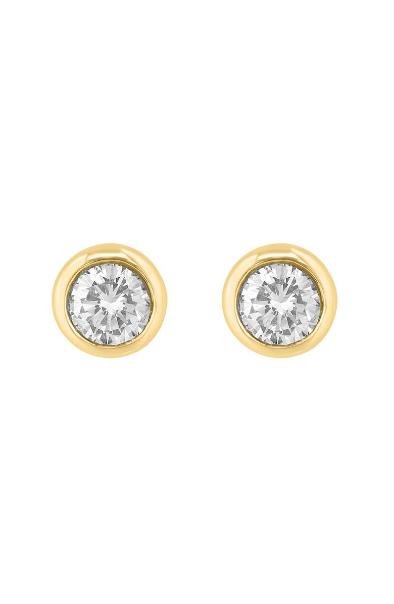EFFY 14K Gold Plated Sterling Silver Diamond Stud Earrings, Main, color, Gold