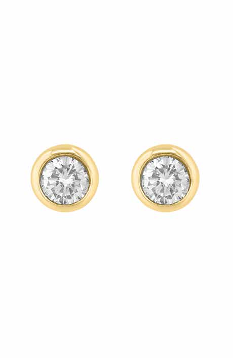 EFFY 14K Gold Plated Sterling Silver Diamond Stud Earrings