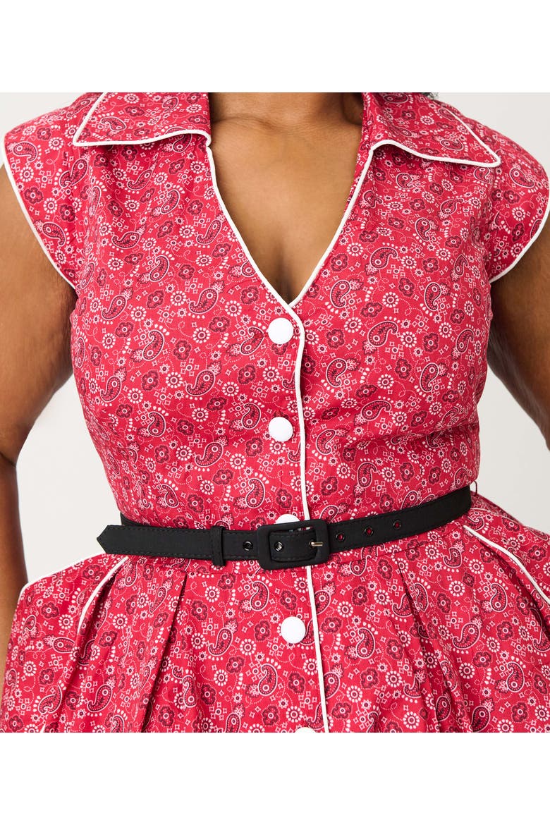 Plus Size Shirt Swing Dress, Alternate, color, Red Bandana Dolman Print