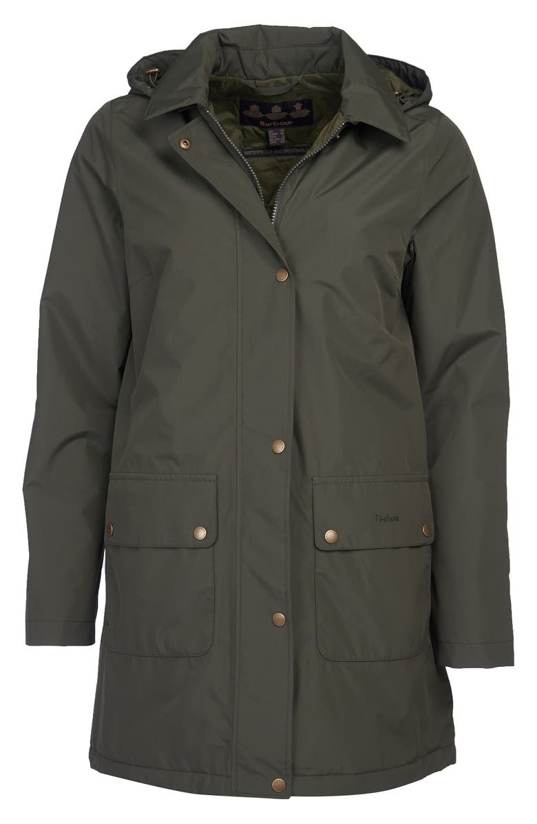 Barbour Pines Waterproof Rain Jacket with Removable Hood, Alternate, color, 
