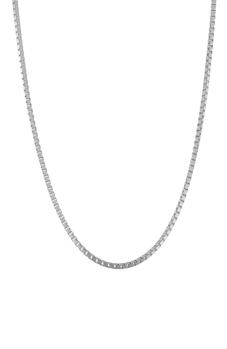 FZN Sterling Silver Box Chain Necklace, Main, color,