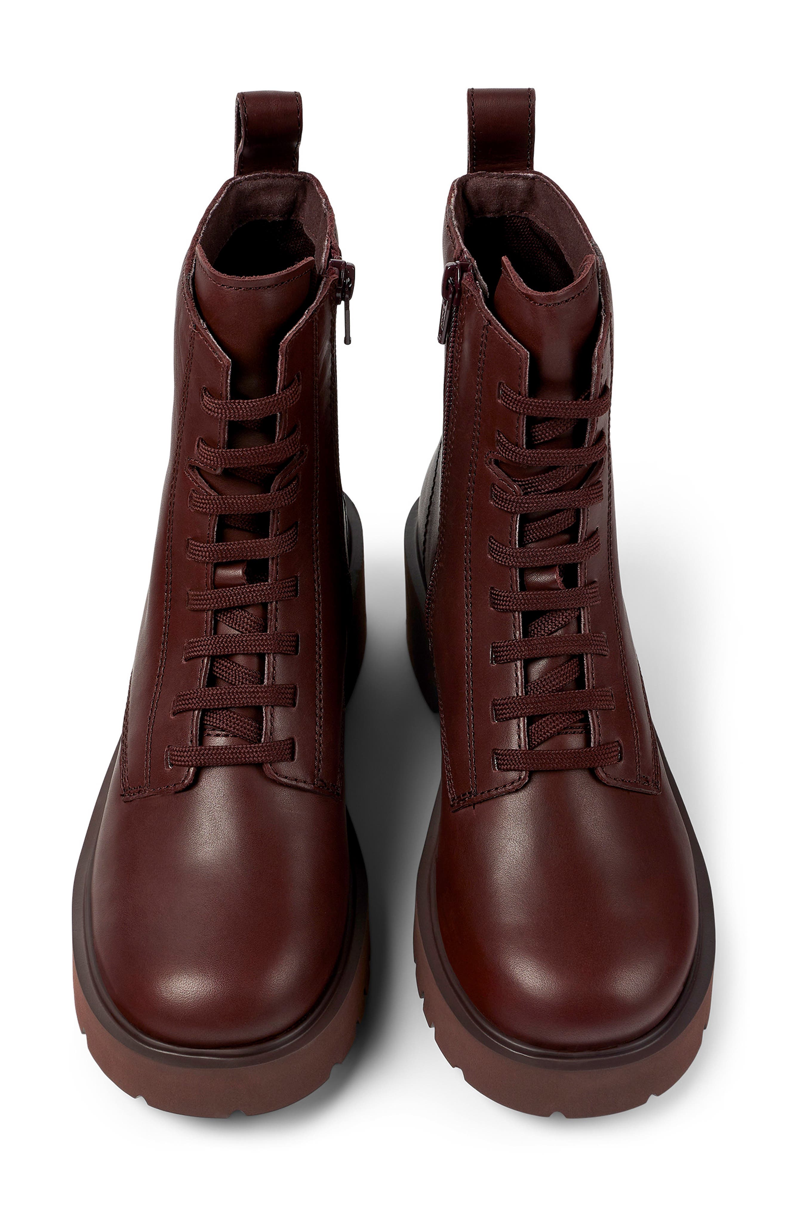 Milah Combat Boot, Alternate, color, BURGUNDY