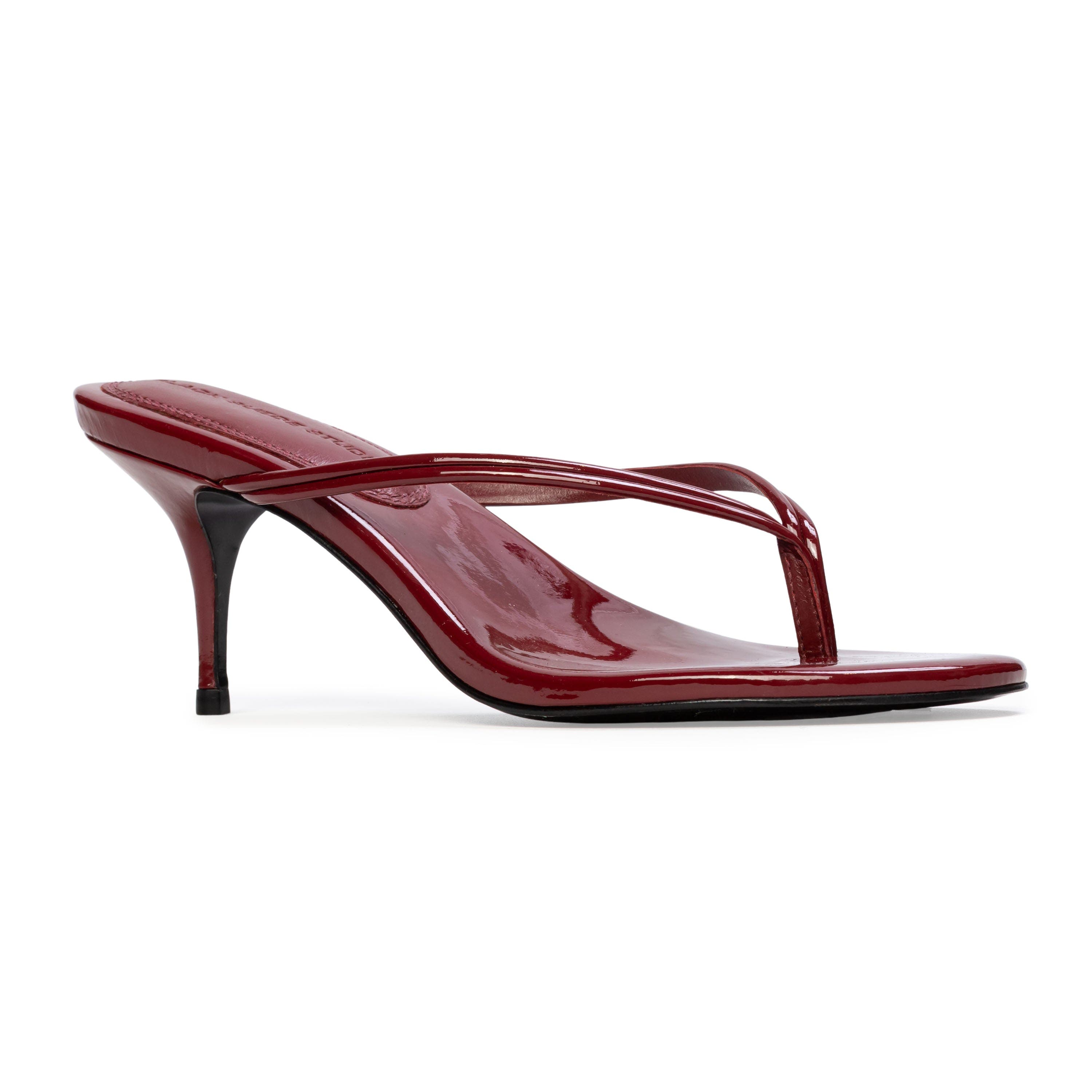 BLACK SUEDE STUDIO Marci 65 Thong Sandal, Alternate, color, Chili Flake Patent Leather