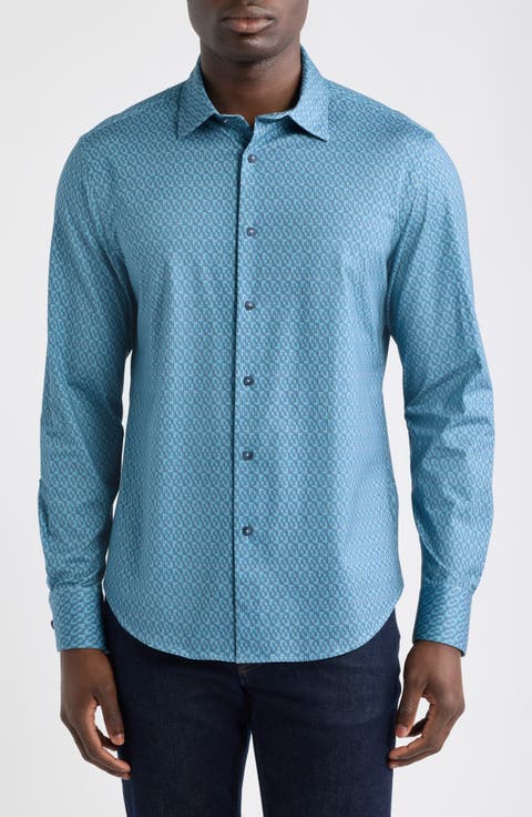 James OoohCotton® Geo Print Button-Up Shirt