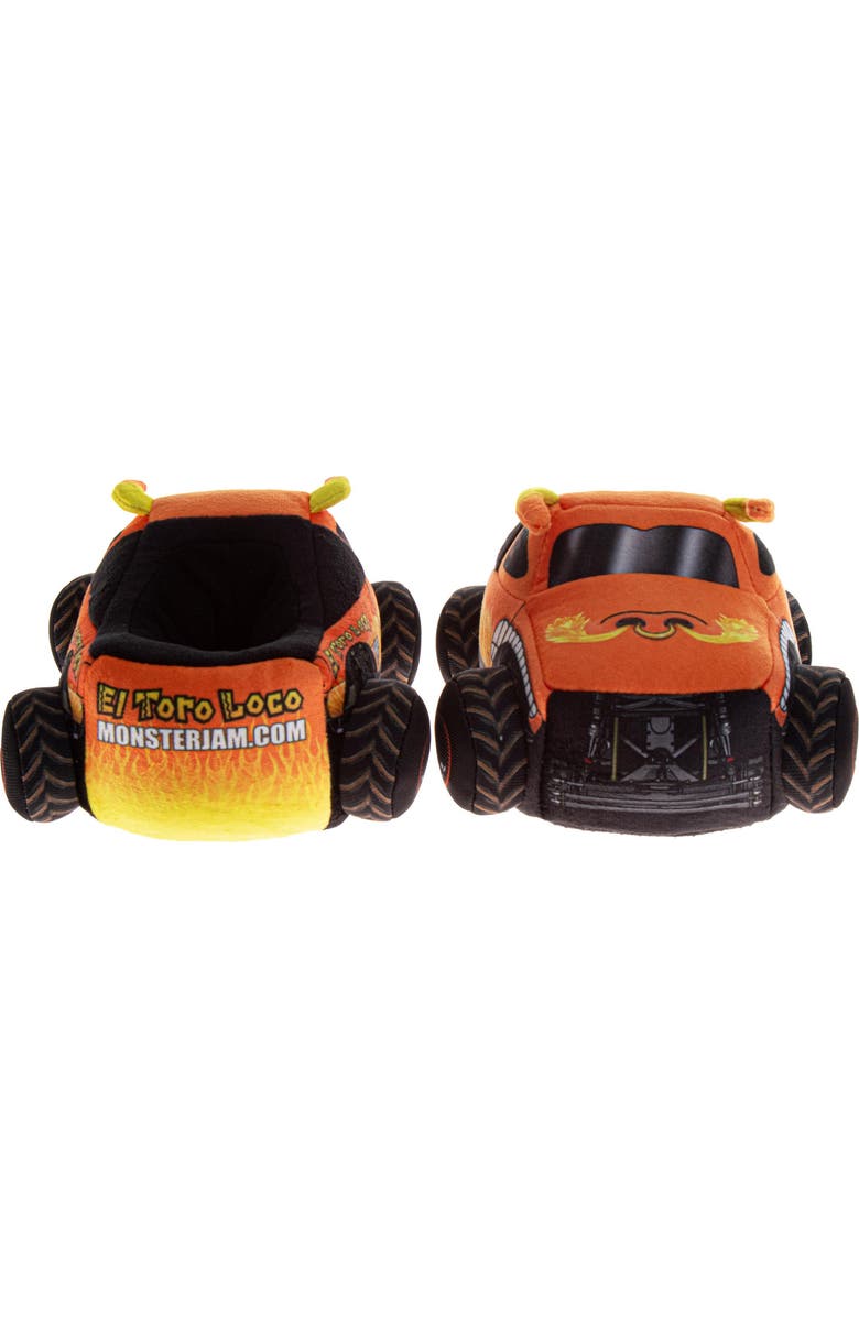 Monster Jam Boys' 3D Plush Slippers, Alternate, color, Orange Black