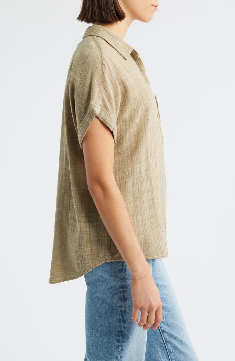 Cloth & Stone Plaid Short Sleeve Button-Up Shirt, Alternate, color, Willow Tree