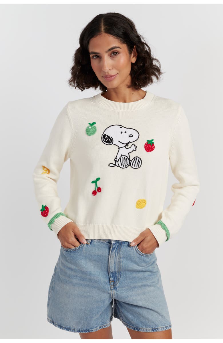 Chinti & Parker Fruity Snoopy Sweater, Main, color, Cream