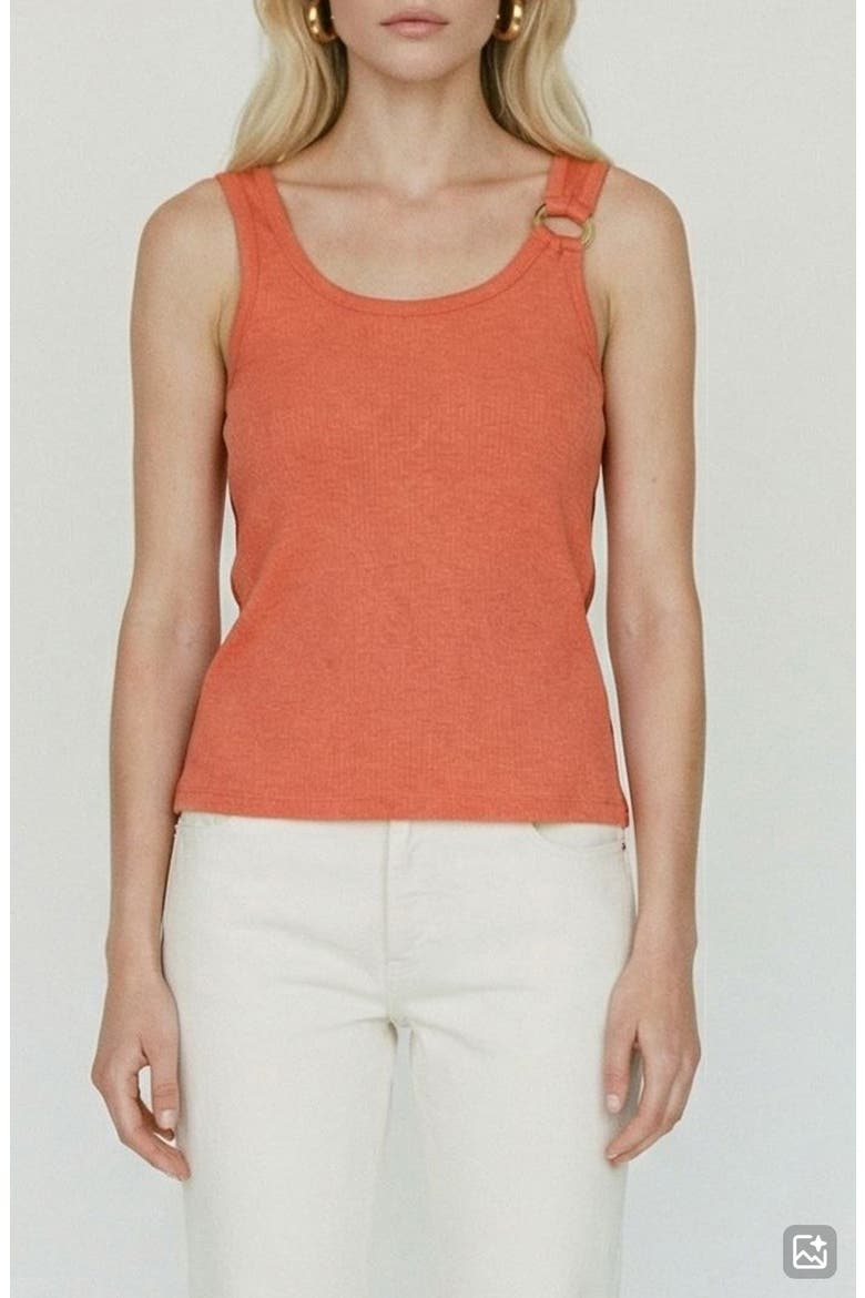 Kiki Scoop Neck Tank, Main, color, LANGOUSTINO DETAILMELANGE