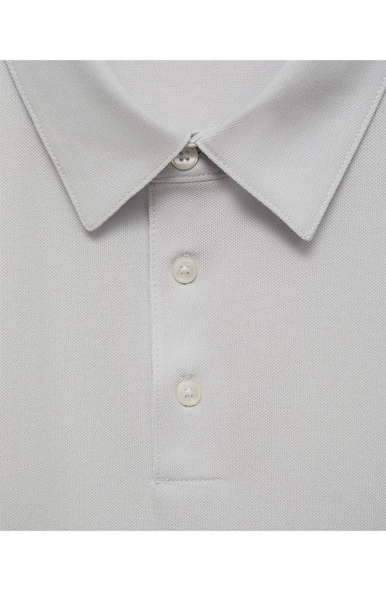 MANGO Solid Cotton Blend Piqué Polo, Alternate, color, Ivory White