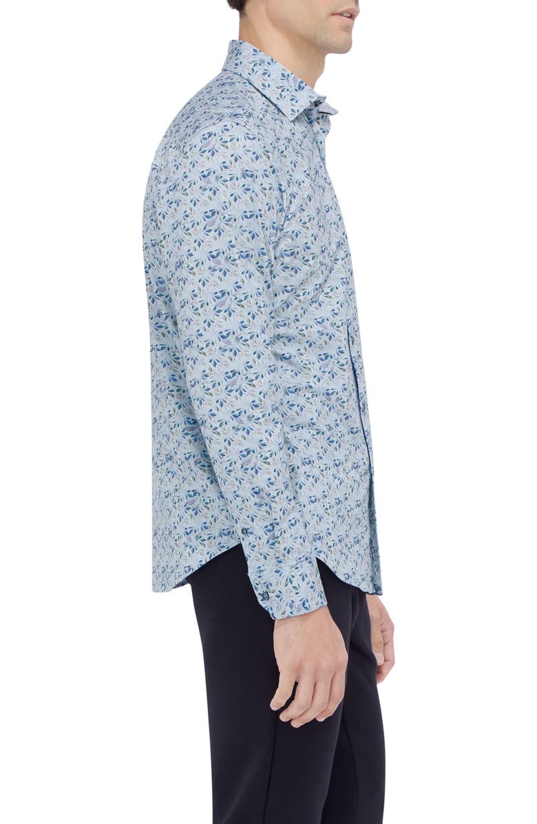 Bugatchi Jimmy OoohCotton<sup>®</sup> Floral Button-Up Shirt, Alternate, color, Sage