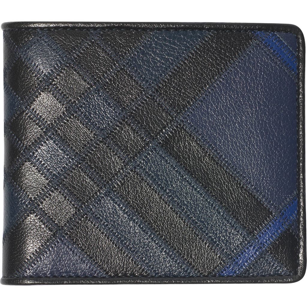 Burberry Check Intarsia Bifold Wallet In Black