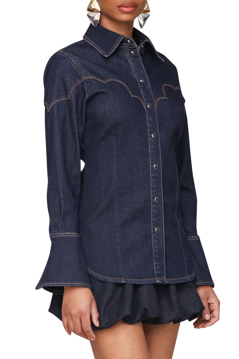 Western Denim Shirt, Alternate, color, FELL WASH