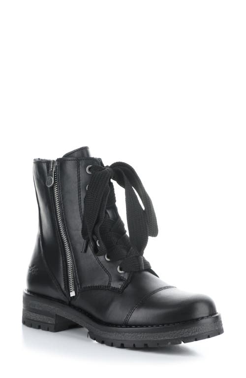 Bos. & Co. Paulie Waterproof Lace-up Bootie In Black Feel Leather