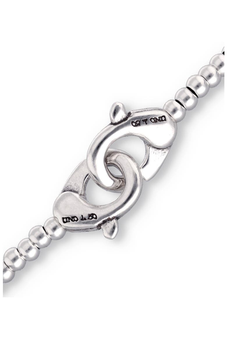 Sterling Silver Plated Small Ball Bracelet with interlocking Carabiner, Alternate, color, Silver