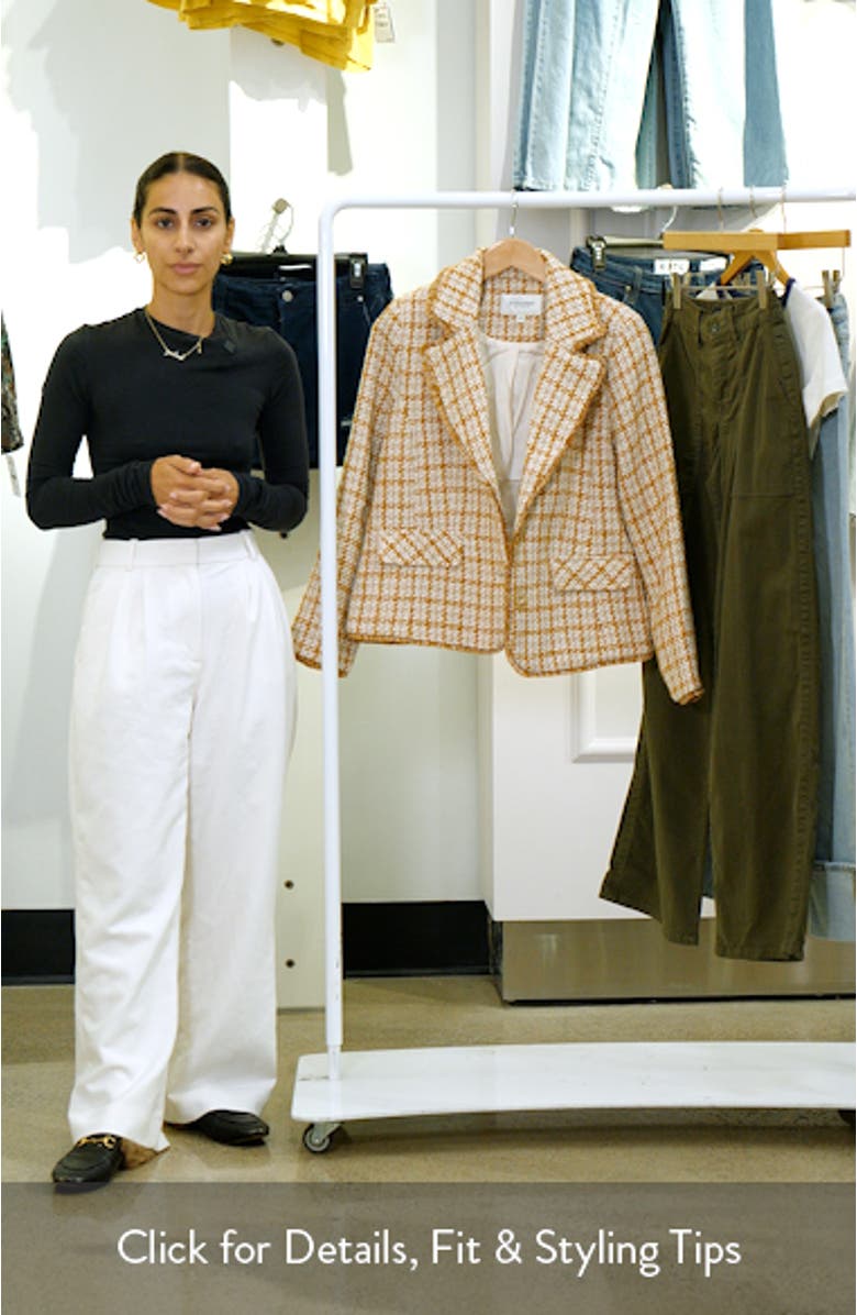 Fringe Detail Check Tweed Blazer, sales video thumbnail